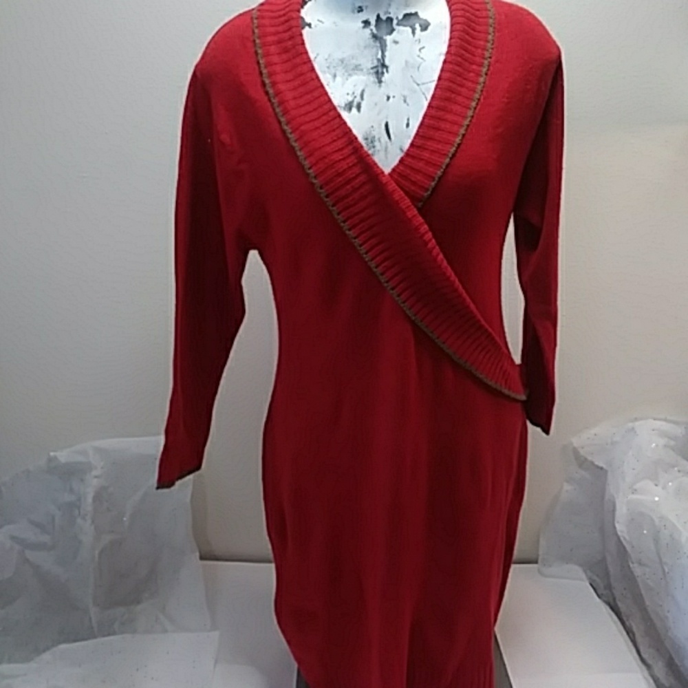 NWT...GLAMOUR 1PC ORANGE KNIT DRESS